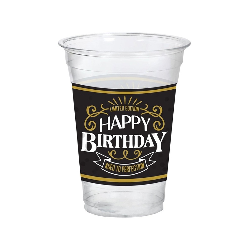 Better with Age Birthday Party Plastic Cups, 16 Oz, 25 Count