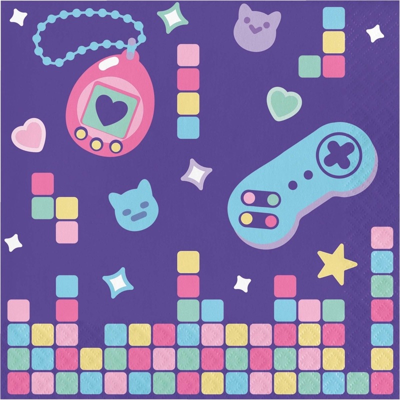 Digital Game Birthday Large Lunch Napkins, 16 Count
