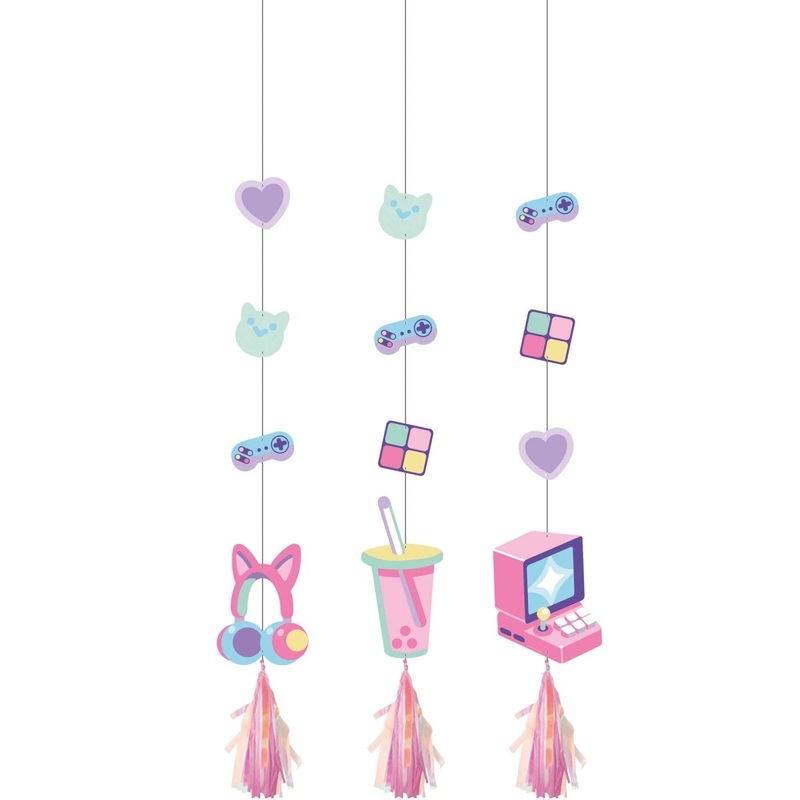 Digital Game Hanging Cutouts with Tassels, 36 x 6 Inches, 3 Count