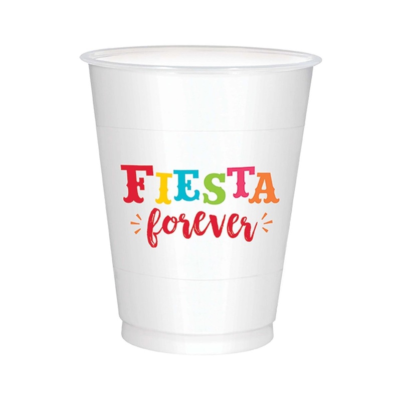 Fiesta Party Plastic Cups, 16 Oz, 25 Count