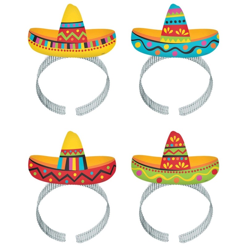 Fiesta Sombrero Headbands, 8 Count