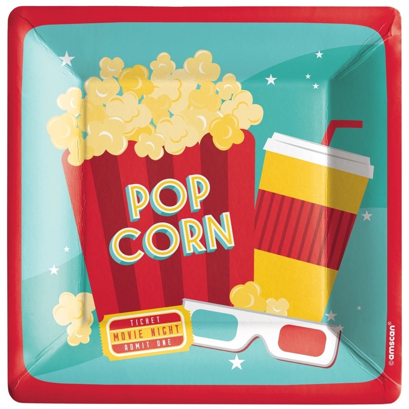 Movie Night Paper Plates, 7 Inches, 20 Count