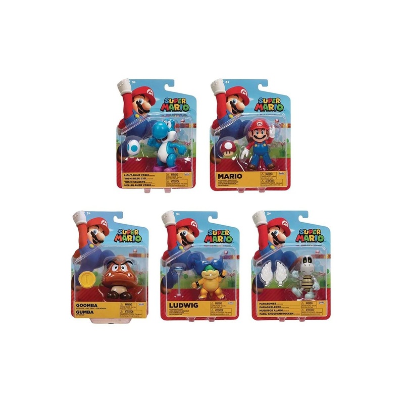 Nintendo Super Mario Poseable Figure, 4 Inches, Assortment, 1 Count