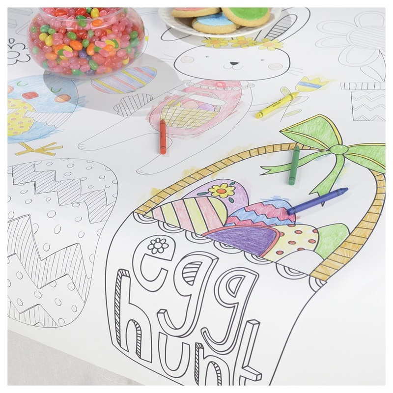 Paper Easter Coloring Tablecover, 48 X 36 Inches, 1 Count