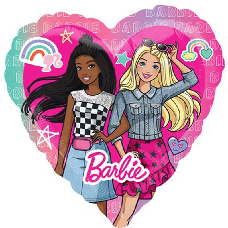 Barbie Dream Together Heart Supershape Balloon, 28 Inches, 1 Count