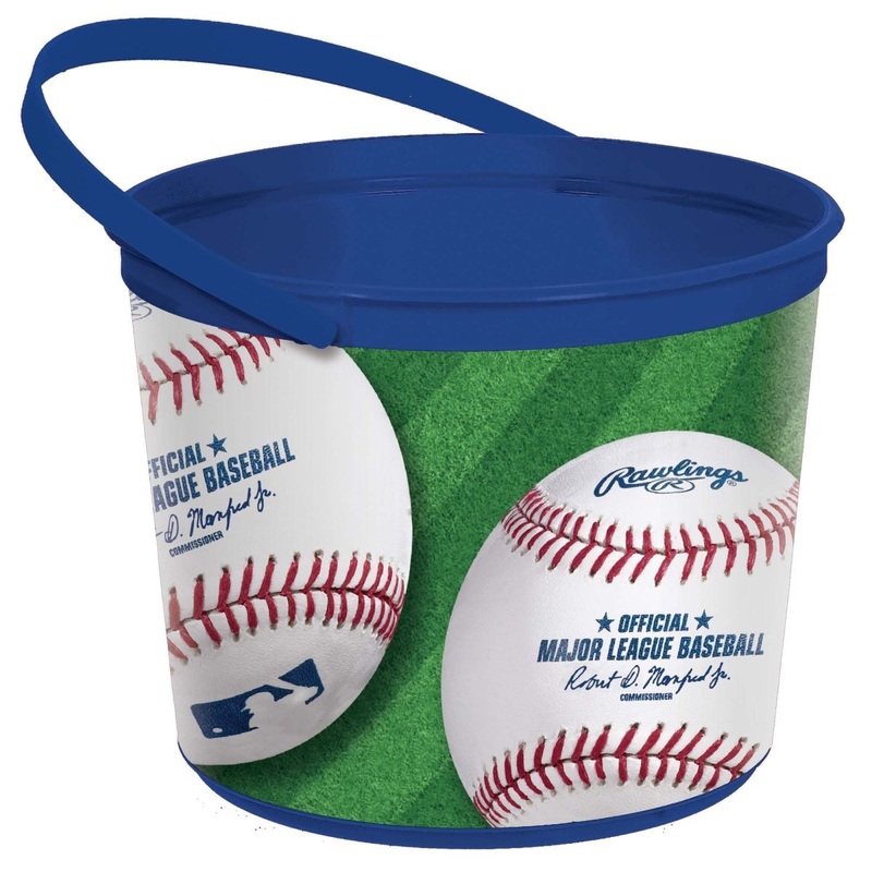 Baseball Plastic Favour Bucket, 5 x 6 Inch, 1 Count