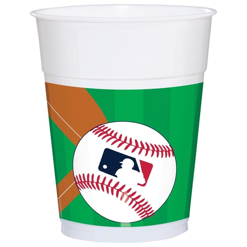 Baseball White Party Favour Cups, 16 Oz, 25 Count