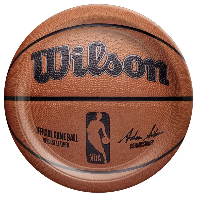 Basketball NBA Small Round Dessert Paper Plates, 7 Inches, 18 Count