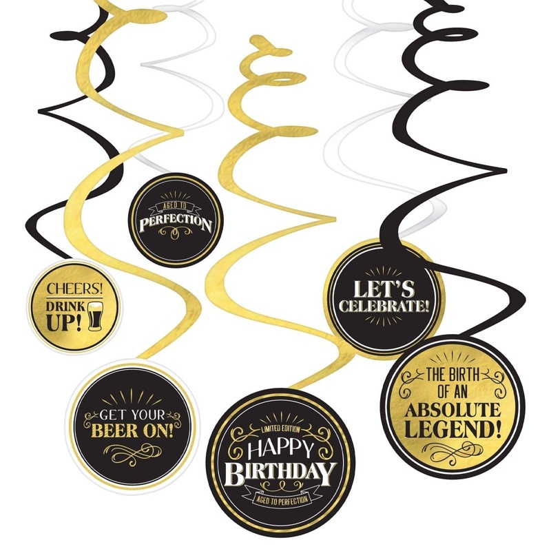 Better with Age Birthday Spiral Decoration Kit with Cutouts, 12 Count