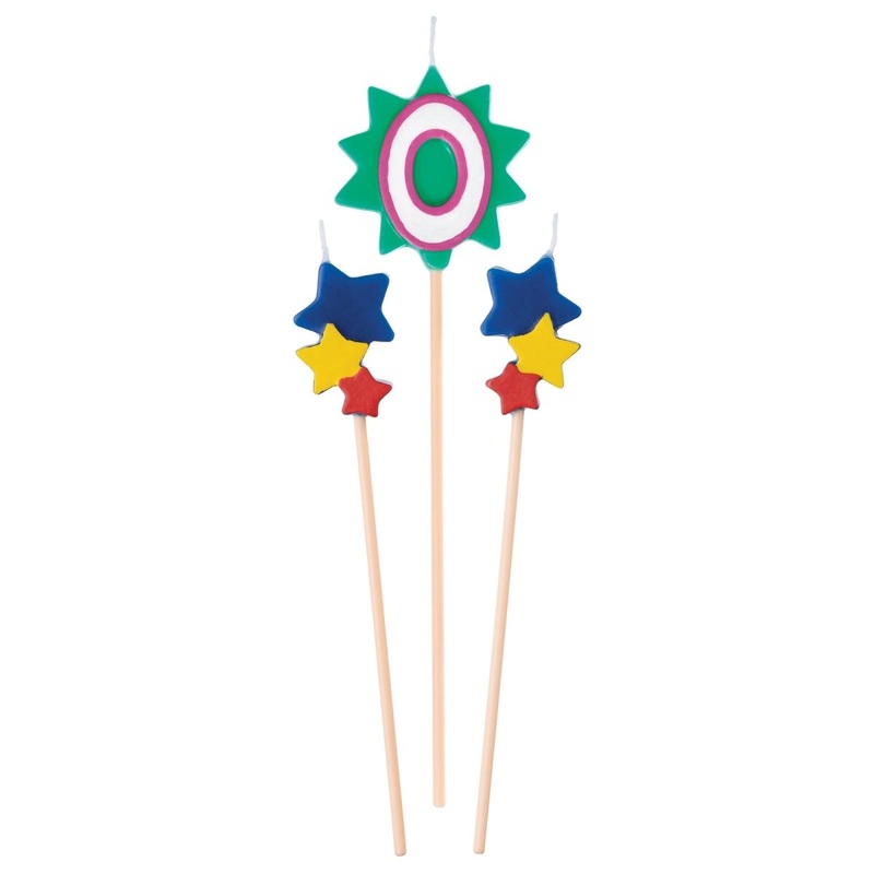 Birthday Cake Pick Candles #0, 5 1/2-7 Inches, 3 Count