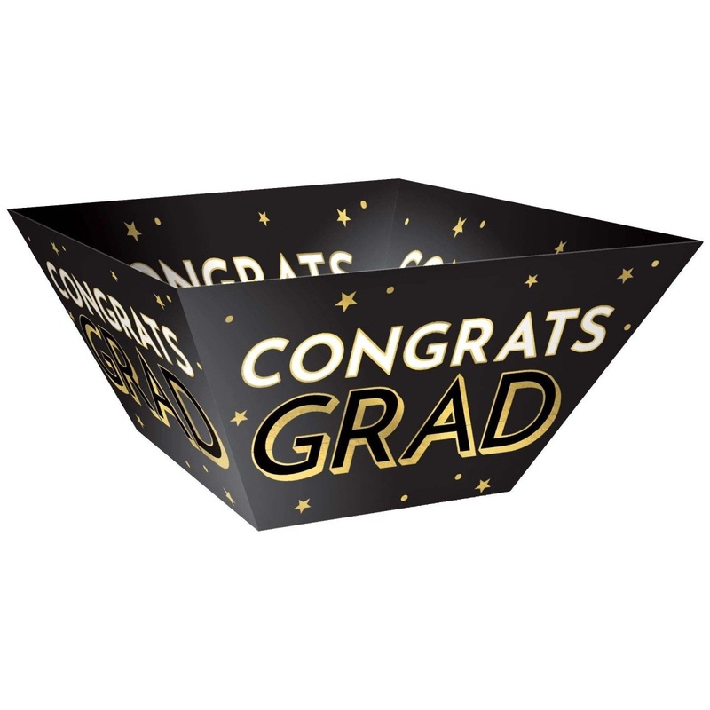Congrats Grad Paper Bowls, 12 x 12 Inches, 3 Count