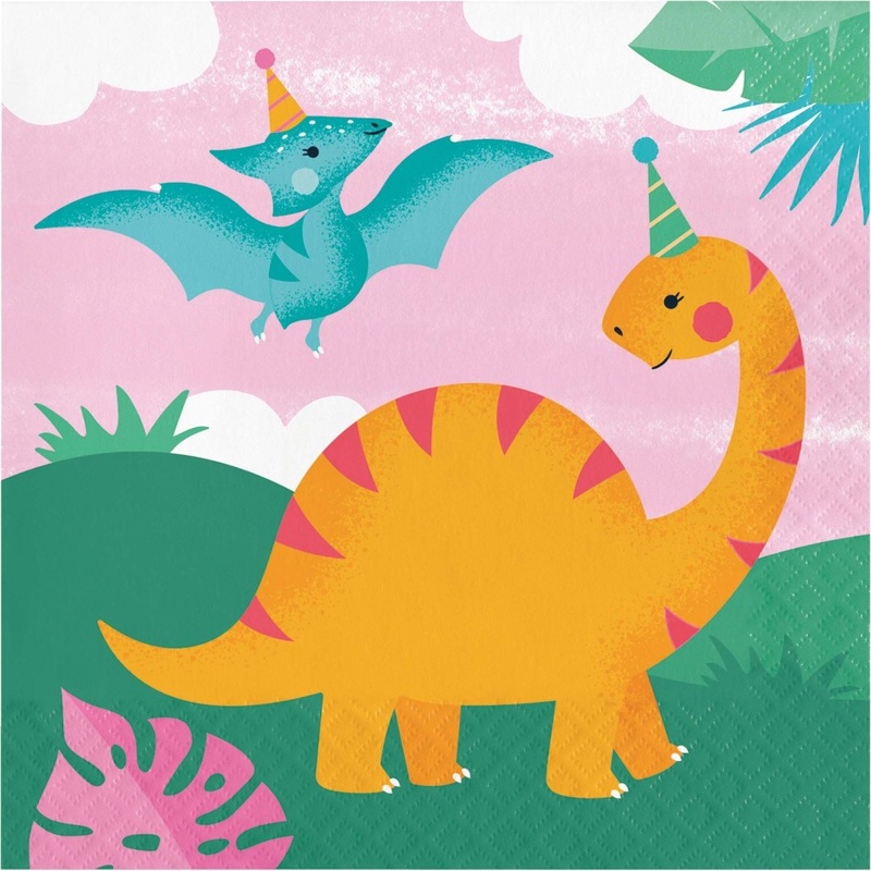 Dino Party Large Lunch Napkins, 16 Count