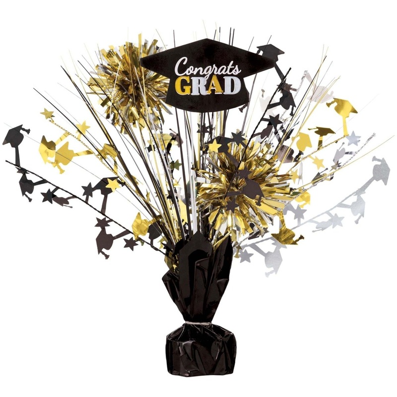 Graduation Black Centerpiece, 9 Inches, 1 Count