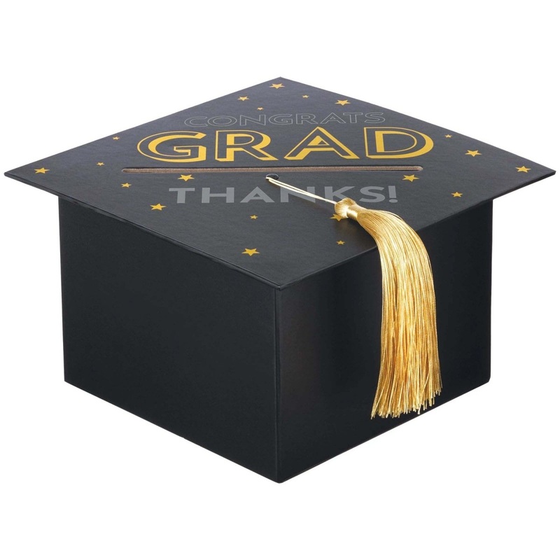 Graduation Cap Shaped Card Box, 5 x 10 Inches, 1 Count