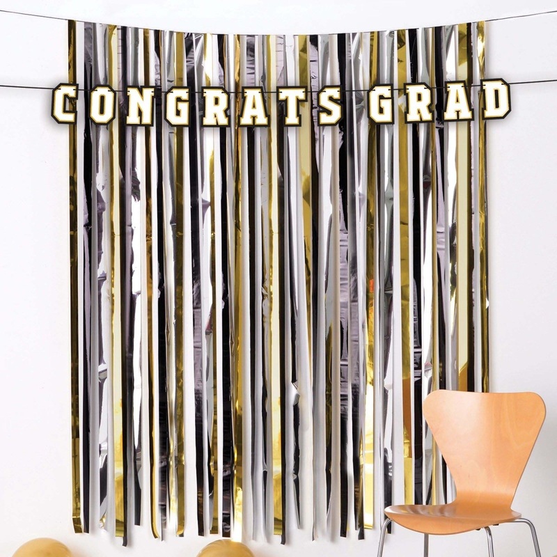Graduation Fringe Backdrop Set, 72 x 48 Inches, 2 Count
