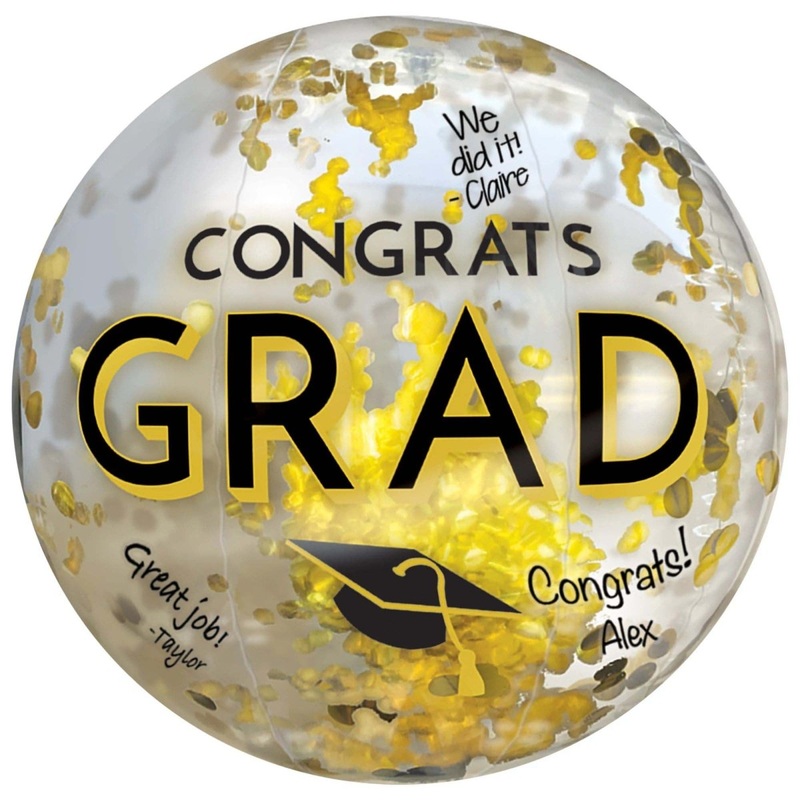 Graduation Inflatable Ball with Confetti, 16 Inches, 1 Count