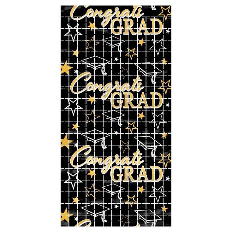 Graduation Metallic Square Curtain, 38 x 78 Inches, 1 Count