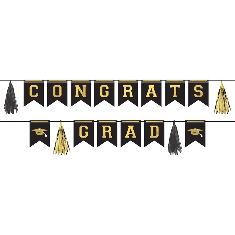 Graduation Pennant Banner with Foil, 120 x 9 Inches, 1 Count