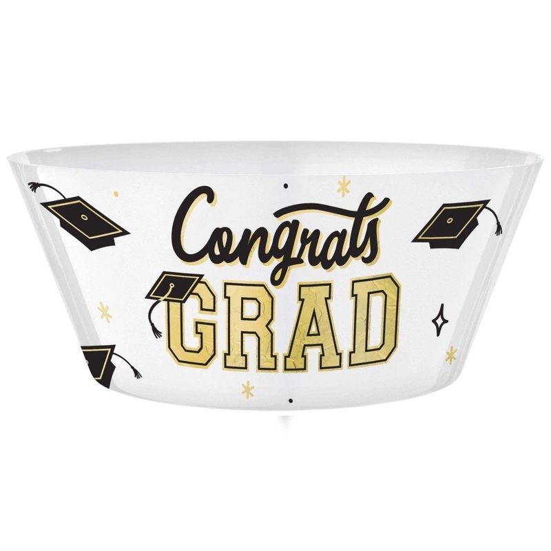 Graduation Plastic Serving Bowl, 120 Oz, 1 Count