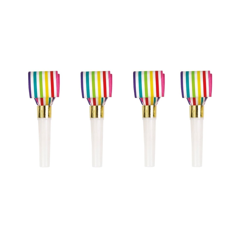 Rainbow Stripes Blowouts, 8 Count