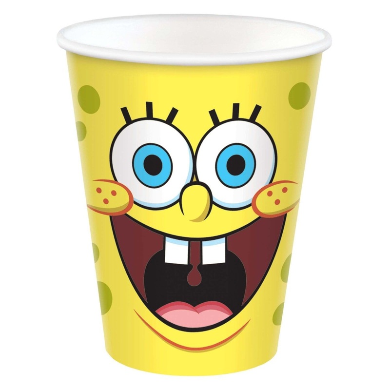 SpongeBob SquarePants Birthday Paper Cups, 9 Oz, 8 Count