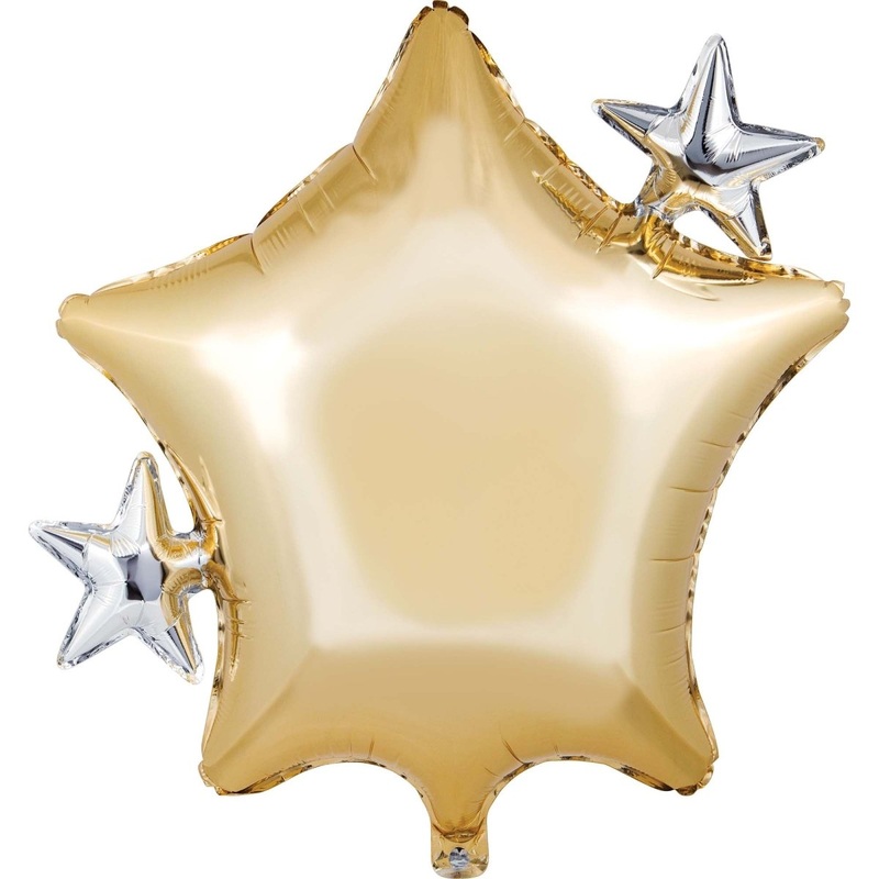 Teddy Bear Star Supershape Foil Balloon, 24 Inches, 1 Count