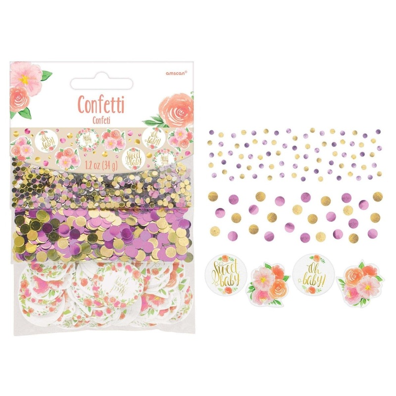 Floral Baby Confetti Bag, 1.2 Oz, 1 Count