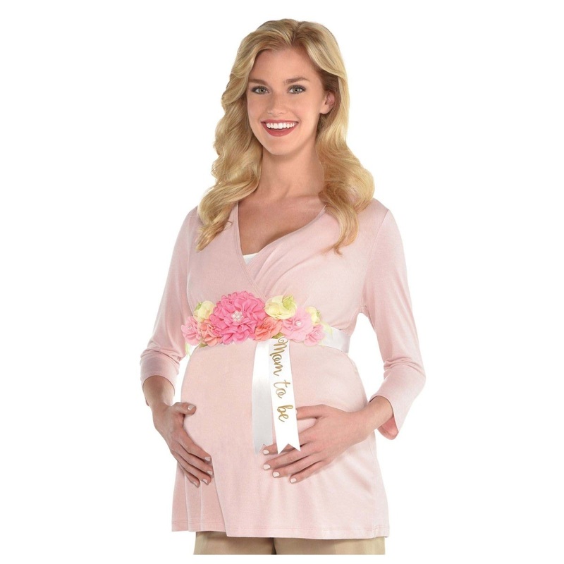 Floral Baby Mom to Be Bump Sash, 49 Inches, 1 Count