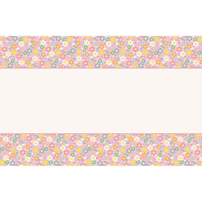 Groovy Daisy Flower Birthday Rectangular Plastic Table Cover, 54 x 84 Inches, 1 Count