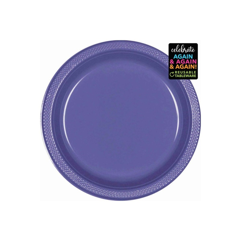 New Purple Round Paper Plates, 9 Inches, 20 Count