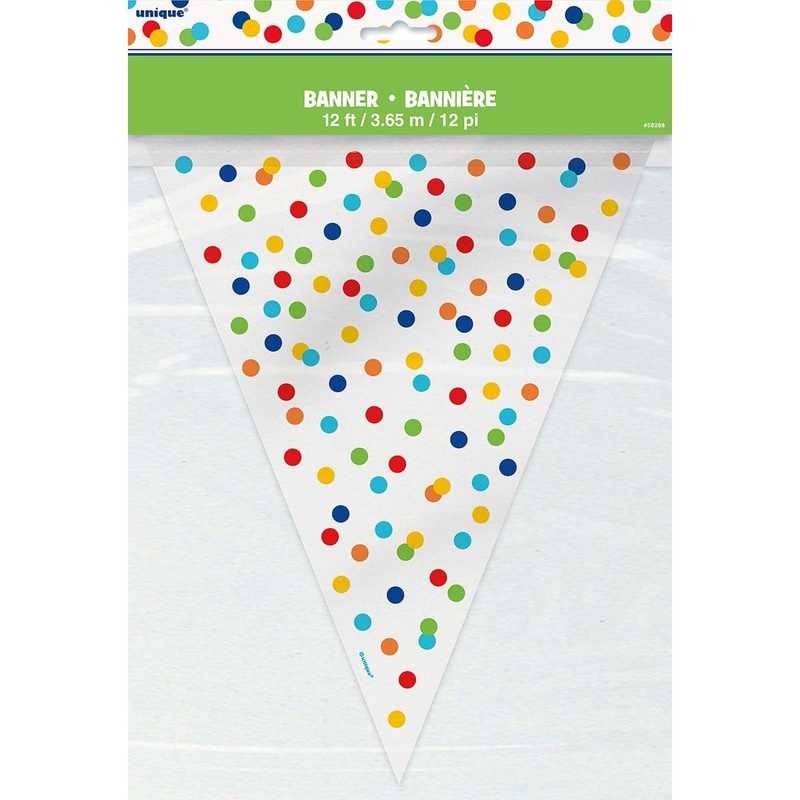 Rainbow Polka Dots Flag Banner, 144 Inches, 1 Count