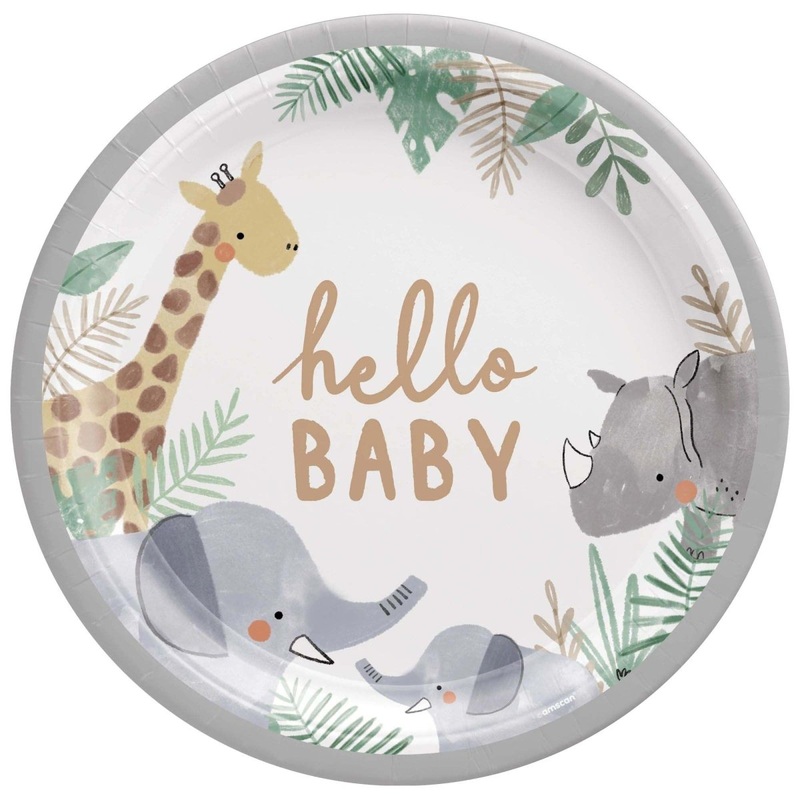 Soft Jungle Large Round Lunch Paper Plates, 10.5 Inches, 8 Count