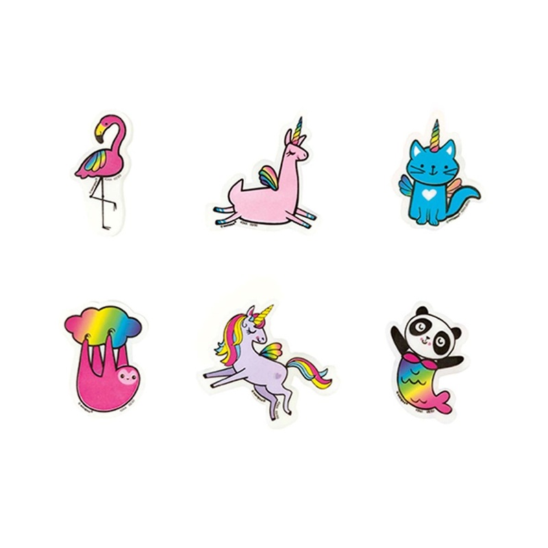 Unicorn Galaxy Birthday Animals Pencil Toppers, 6 Count