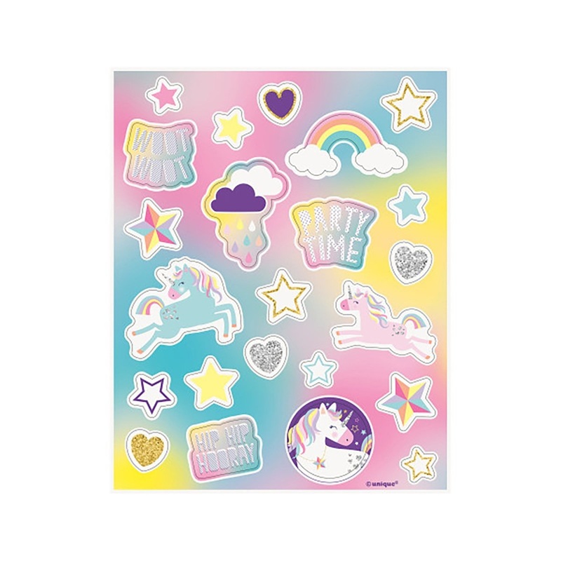 Unicorn Galaxy Birthday Sticker Sheets, 4 Count