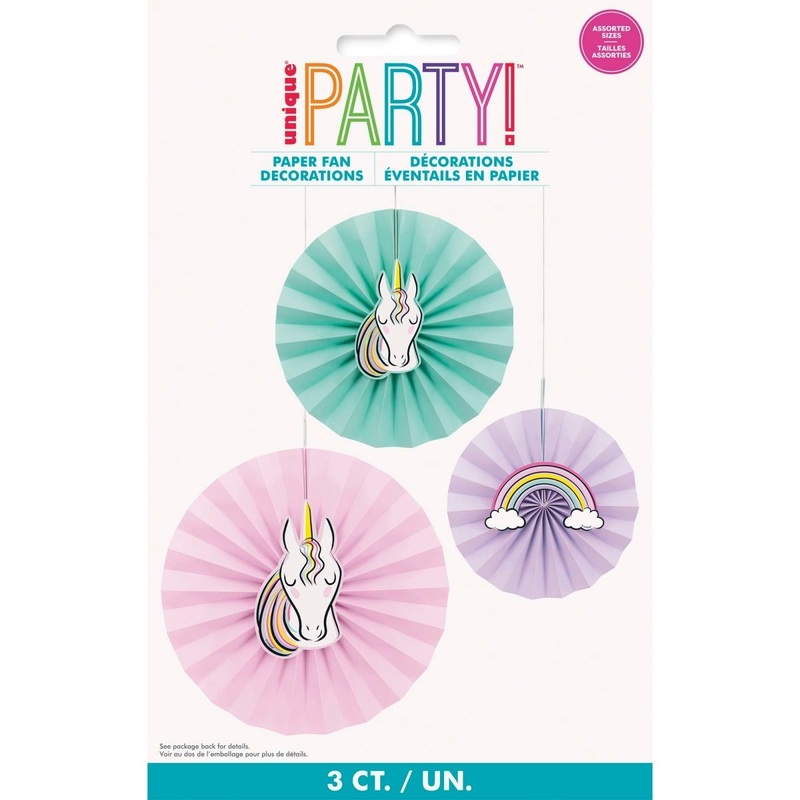 Unicorn Galaxy Paper Fans with Cutouts, 3 Count