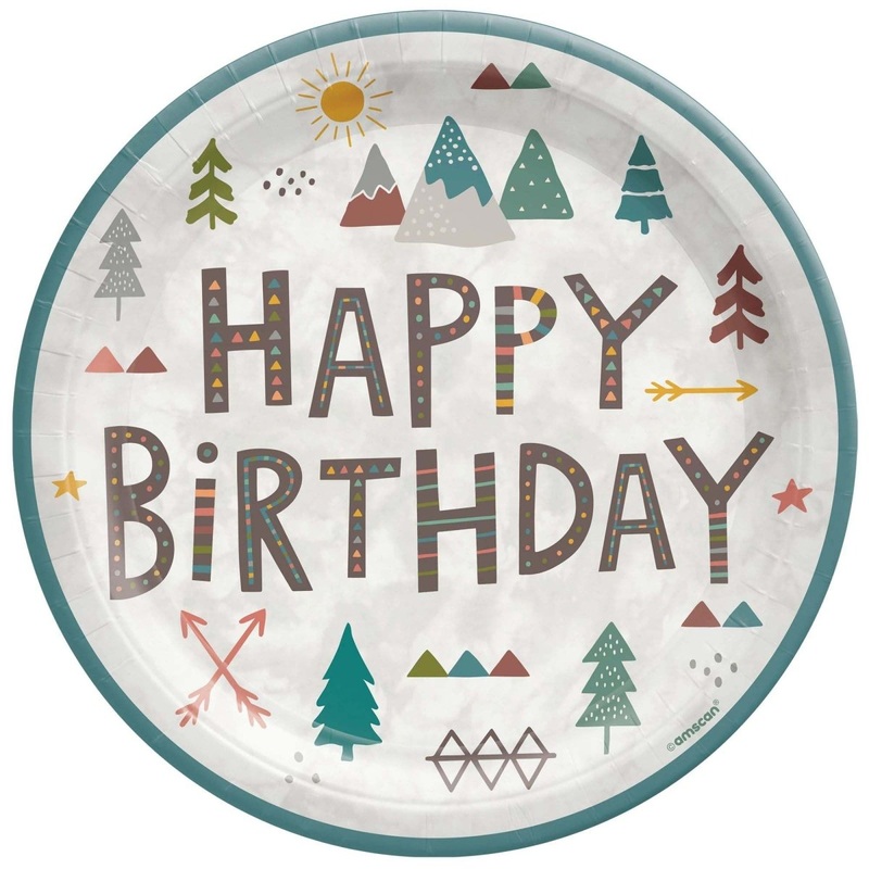 Wilderness Birthday Large Round Lunch Paper Plates, 9 Inches, 8 Count