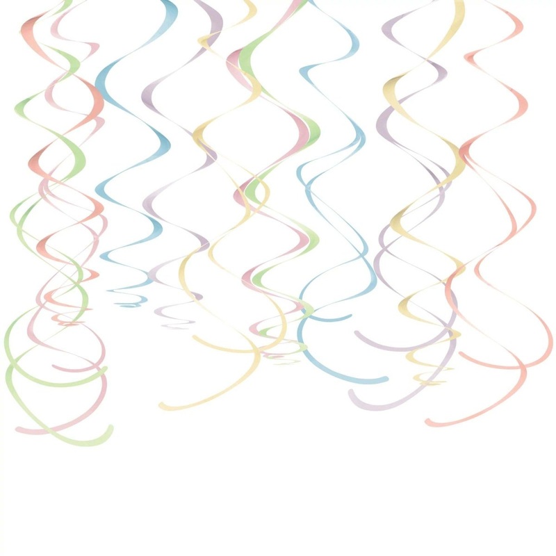 Pastel Swirl Decoration Kit, 22 Inches, 12 Count