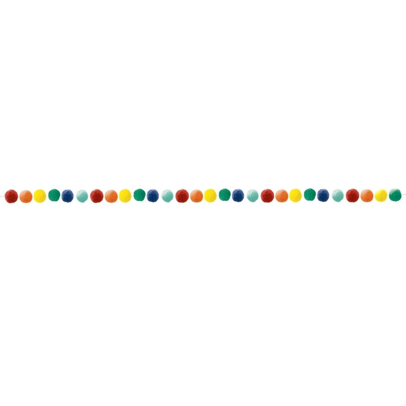Rainbow Felt Pom Pom Garland, 84 Inches, 1 Count
