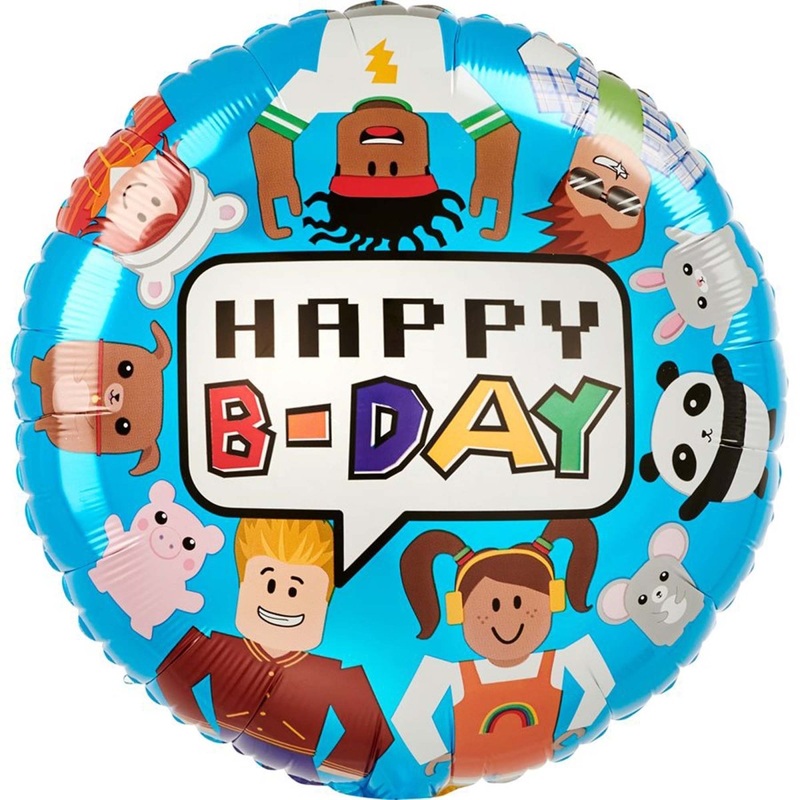 Roblox Party Town Blue Round Foil Balloon, 18 Inches, 1 Count