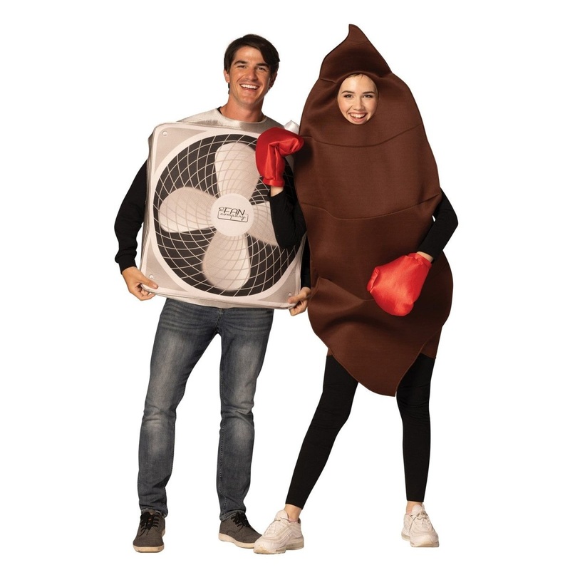 Shit Hits the Fan Couple Costume for Adults One Size