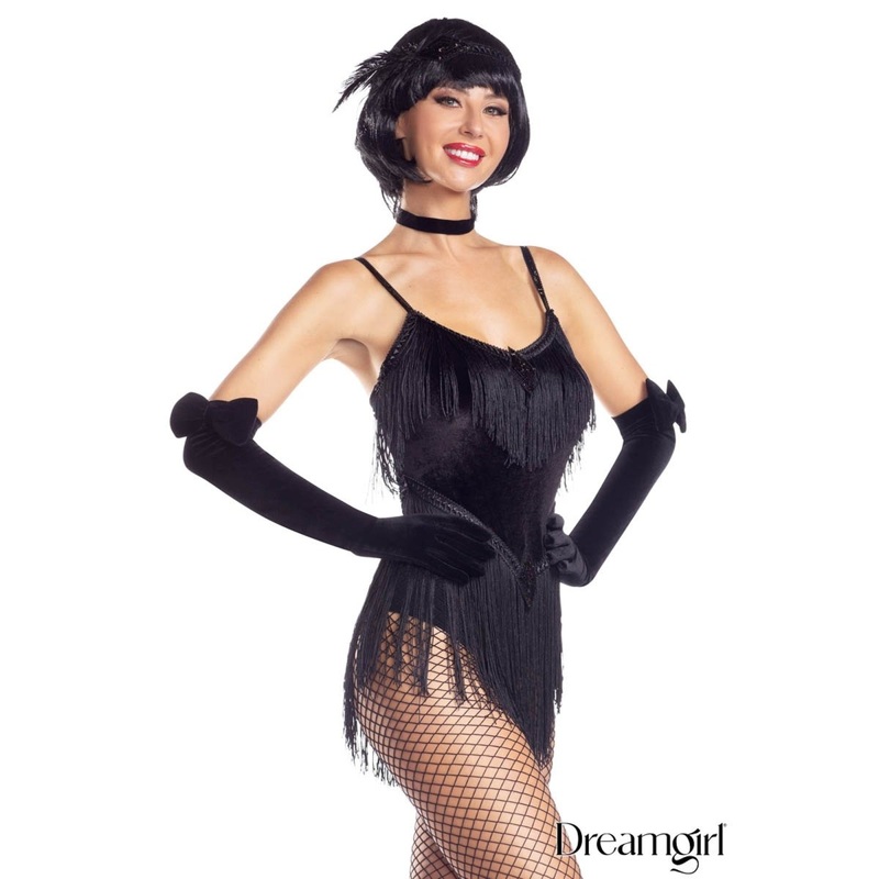 Speakeasy Sally Costume for Adults, Black Bodysuit S