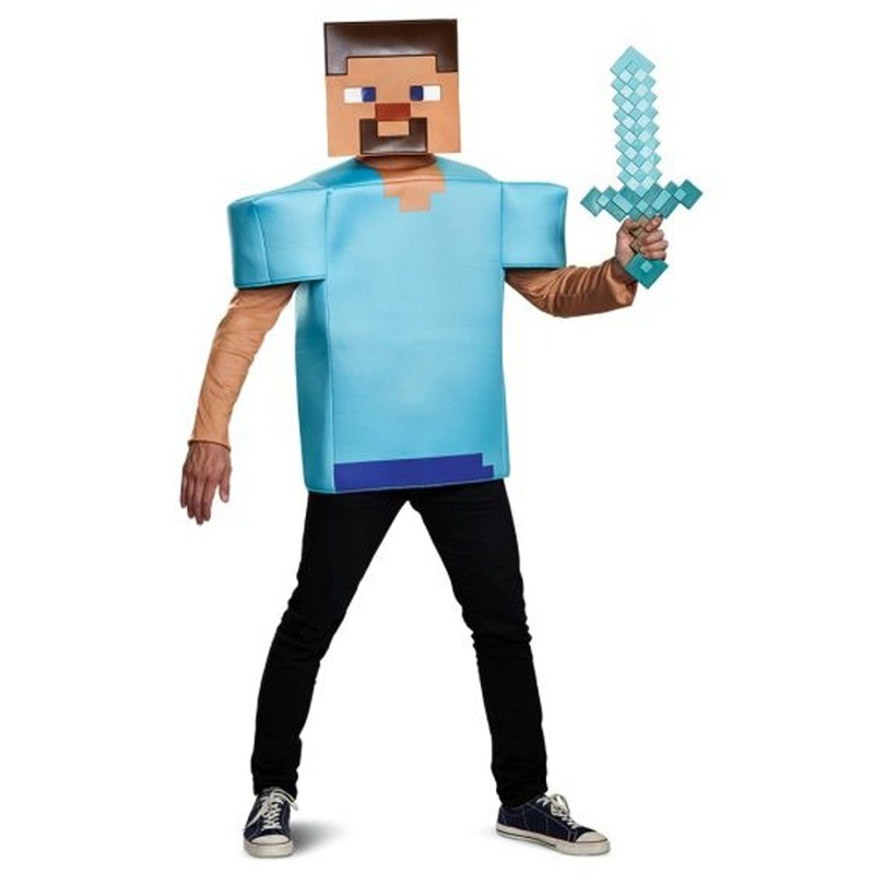 Steve Classic Costume for Adults, Minecraft One Size