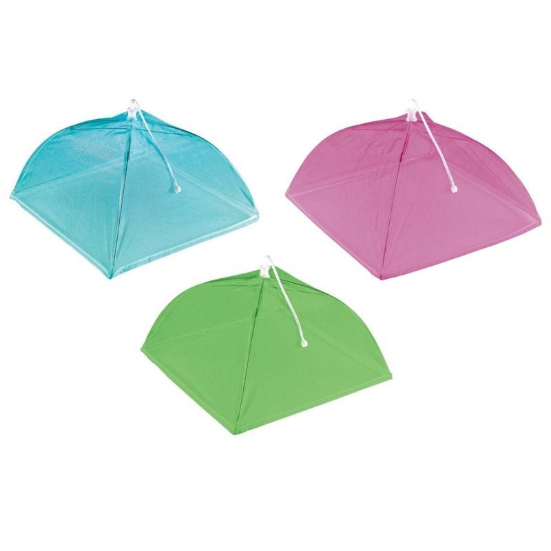 Summer Party Bright Colours Food Covers, 12 x 12 Inches, 3 Count