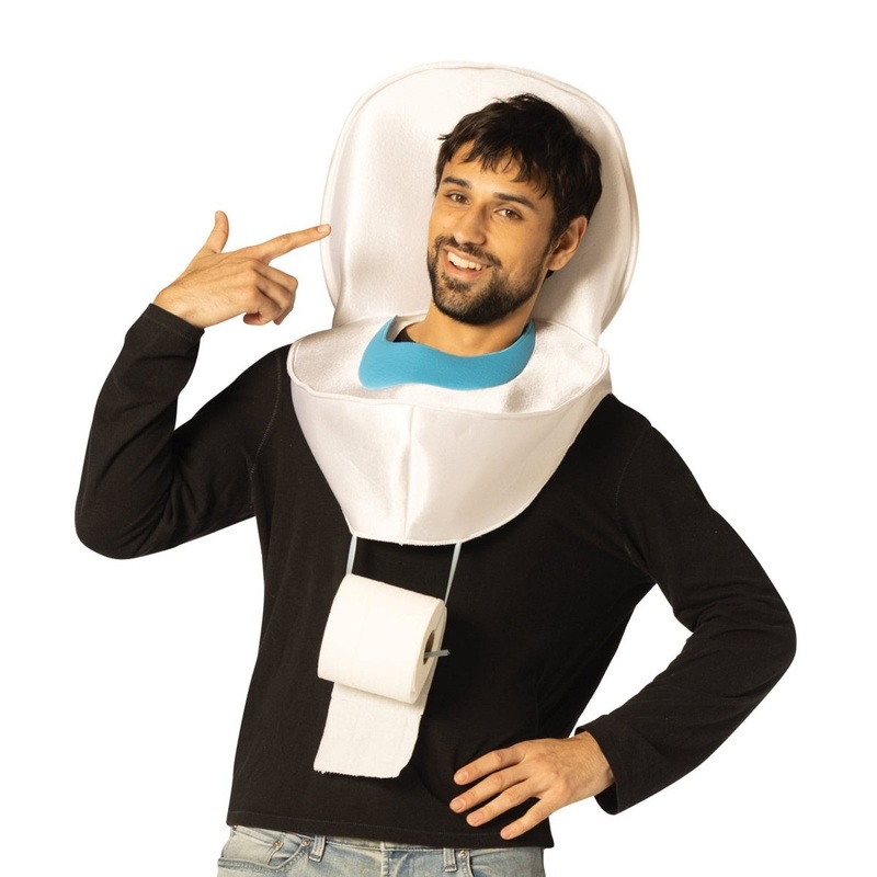 Toilet with Roll Holder Costume for Adults One Size