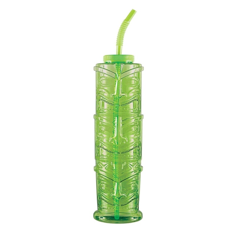 Vintage Tiki Plastic Totem Green Cup, 50 Oz, 1 Count