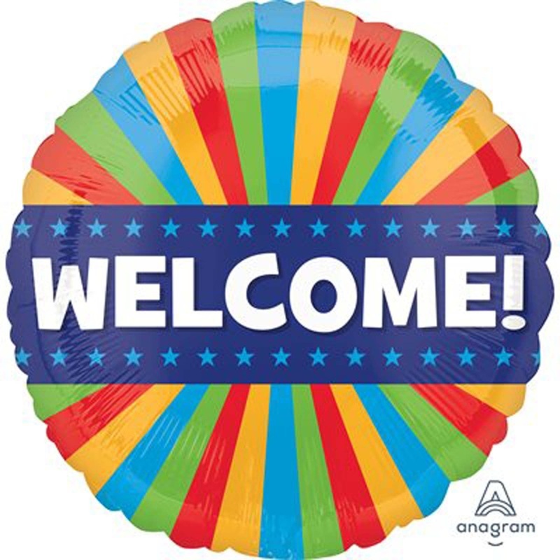 Welcome Round Foil Balloon, 18 Inches, 1 Count