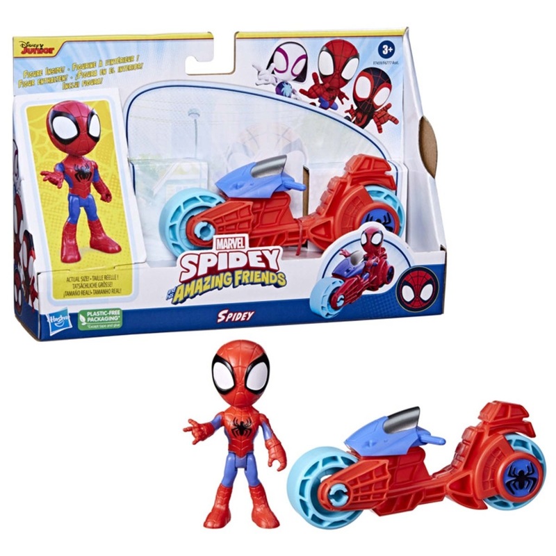Marvel Spidey and his Amazing Friends with Motorcycle Figurine, 1 Count