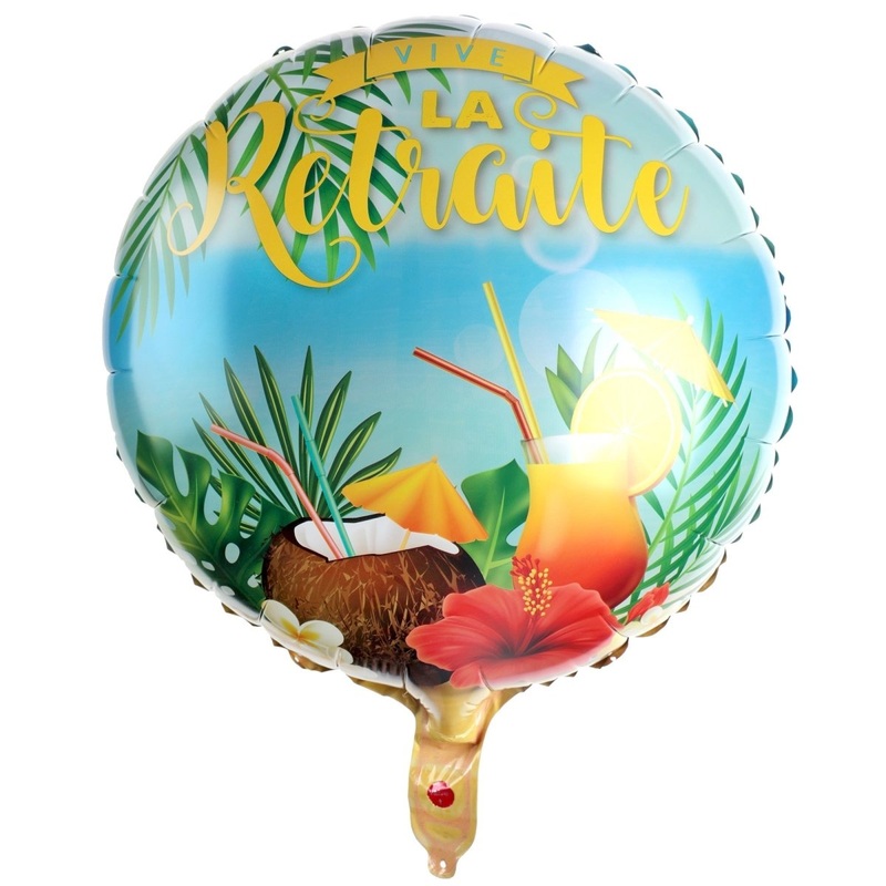 Retraite Retro "Vive la retraite" Foil Balloon, 18 Inches, 1 Count