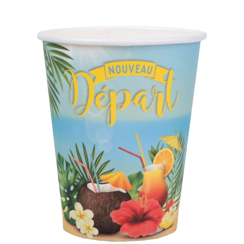 Retraite Retro "Vive la retraite" Party Paper Cups, 10 Count