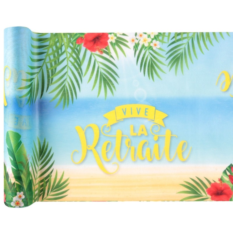 Retraite Retro "Vive la retraite" Table Runner, 196 Inches, 1 Count